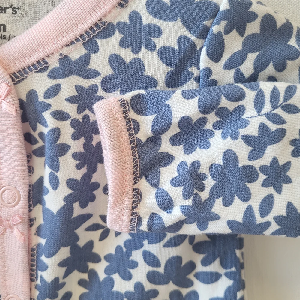 3m Floral Blue and Pink Footed Sleeper